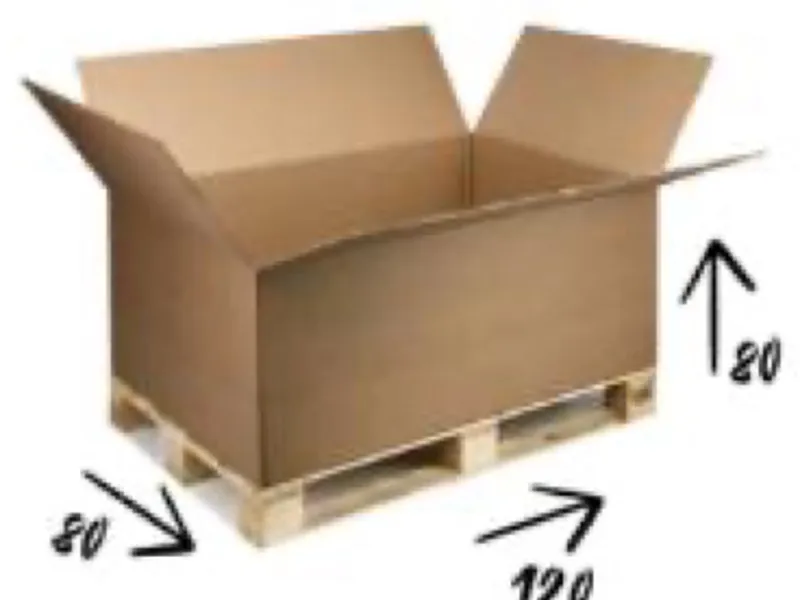 PALBOX type corrugated cardboard box on a pallet